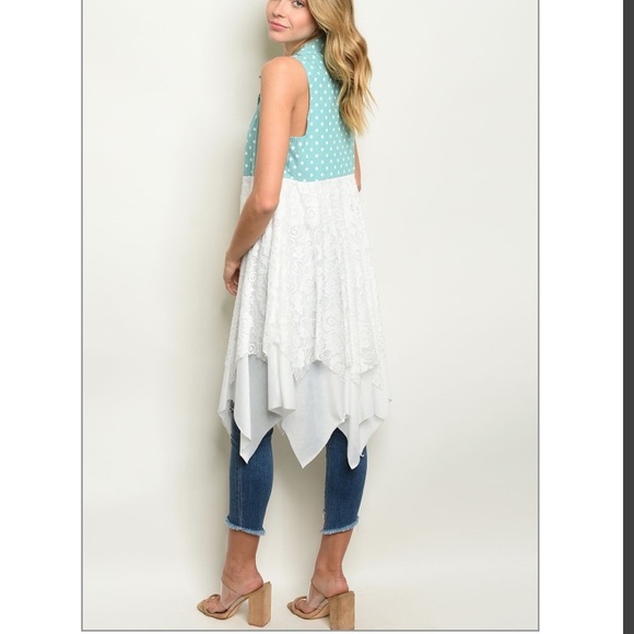 🆕Women Polka Dot Lace Vest 💚 - Picture 2 of 2